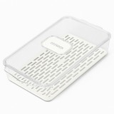 Cutie alimentară Pufo Deerbox cu sită detașabilă și capac cu aerisire, pentru fructe, legume sau m&acirc;ncare, 32 x 21 x 5.5 cm