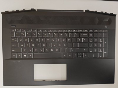 Carcasa superioara cu tastatura palmrest Laptop Gaming, HP, Pavilion 17-CD, 17T-CD, TPN-C142, AP2K9000300, L56889-001, L65250-001, iluminata, layout U foto