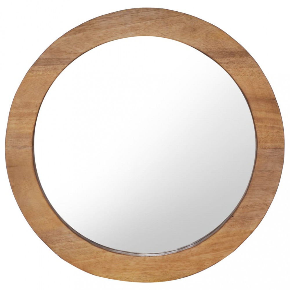 Oglindă de perete, 60 cm, tec, rotund, vidaXL | Okazii.ro