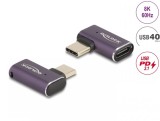 Adaptor USB 4 type C 8K60Hz/240W unghi 90 grade stanga/dreapta T-M, Delock 60287