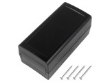 Carcasă ABS neagră IP53 cu panou 60mm x 120mm x 51mm