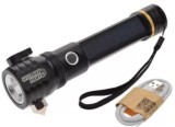 Lanterna tactica LED, profesionala ,panou solar, incarcare USB, Negru