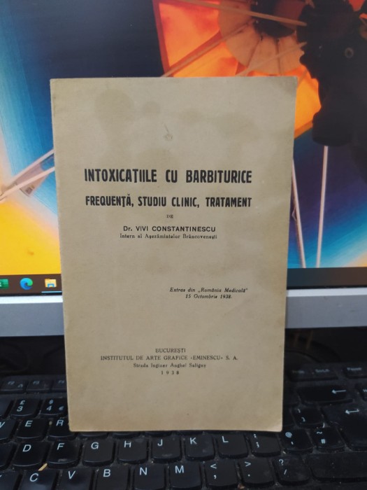 Vivi Constantinescu, Intoxicațiile cu barbiturice. Frequență..., Buc. 1938, 182