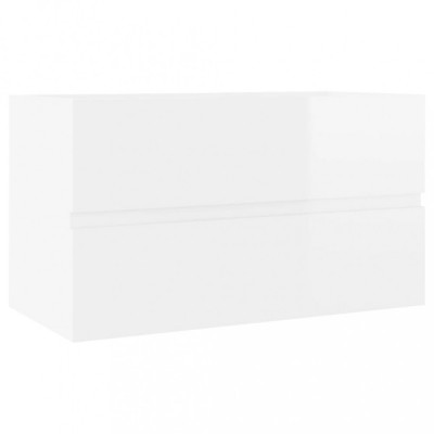 Dulap de chiuvetă, alb extralucios, 80x38,5x45 cm, PAL foto