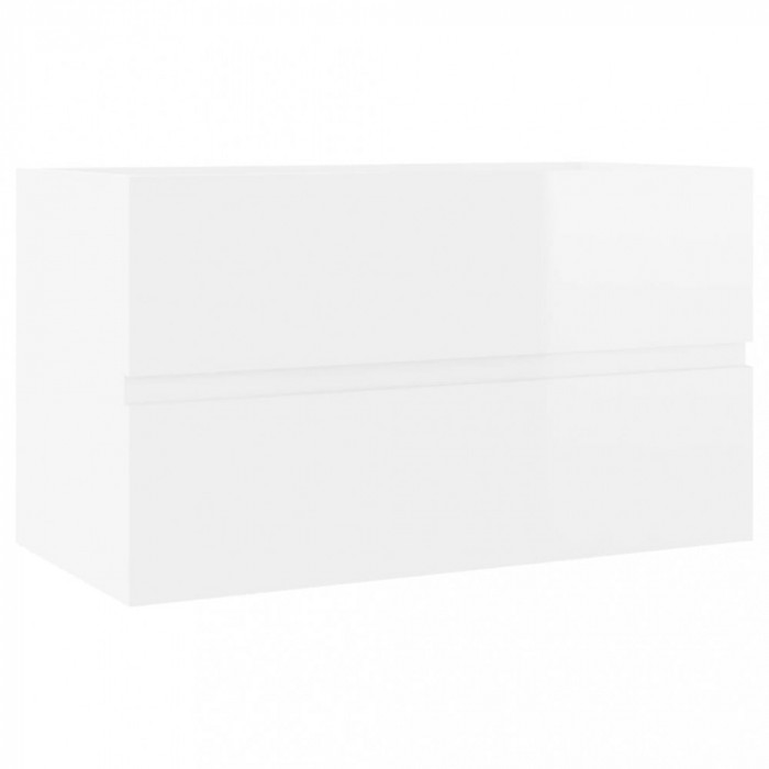 Dulap de chiuvetă, alb extralucios, 80x38,5x45 cm, PAL