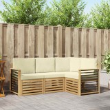 vidaXL Seturi de canapele cu pernă 4 pcs Alb și crem Poliester 3391765