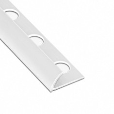 Profil PVC margine gresie si faianta, uni, alb, 8.5 mm, 2.6 m foto