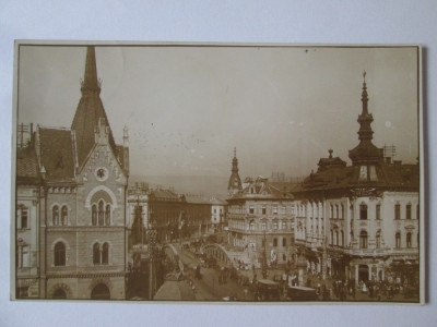 Cluj Napoca:Podul peste Somes,magazine,carte postala foto circulata 1930 foto
