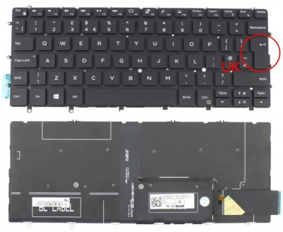 Tastatura Dell XPS 13 9357 iluminata layout UK fara rama enter mare, XPS 13 9370 iluminata layout UK fara rama foto