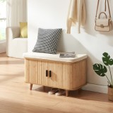 Pantofar cu perna Tvedestrand, bambus/bej, 80 x 40 x 50 cm