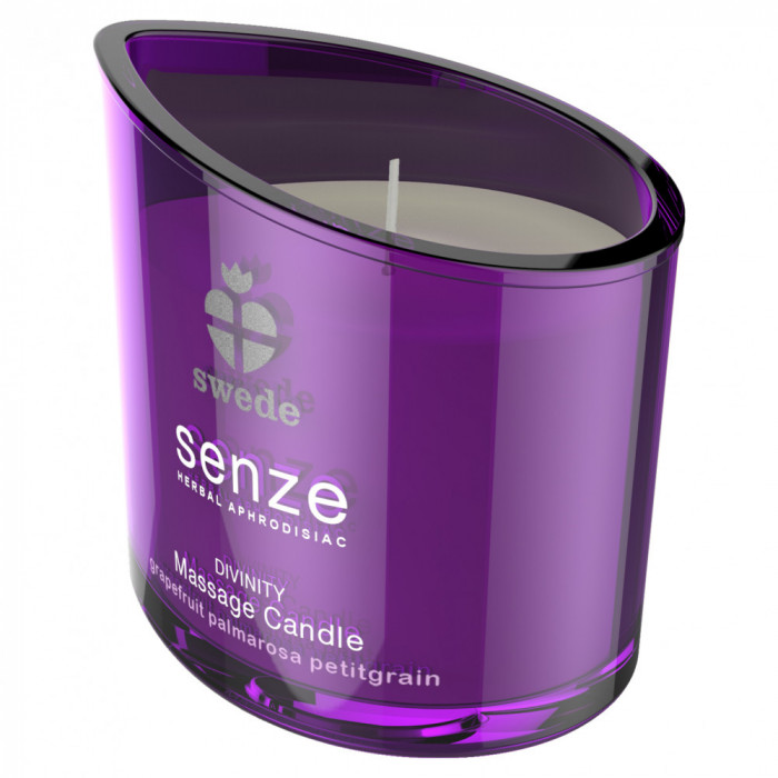 Lumanare parfumata Swede Senze, pentru masaj, cu efect afrodisiac, aroma Grepfruit, Palmarosa, Petitgrain, 50ml#