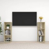 VidaXL Comode TV, 2 buc., stejar Sonoma, 107x35x37 cm, PAL