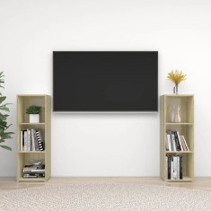 vidaXL Comode TV, 2 buc., stejar Sonoma, 107x35x37 cm, PAL
