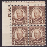 SUA 1930 - W. H. Taft ,bloc x4 , nr.de planse,neuzat,perfecta stare(z), Nestampilat