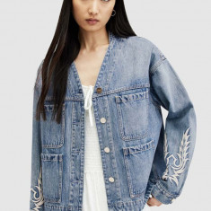 AllSaints geaca jeans TERRI WORKWEAR JACKE femei, de tranzitie, oversize, WO549Z