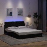 VidaXL Cadru de pat cu LED fără saltea Negru 160x200 cm Material 3310680