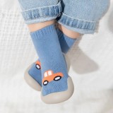 Cumpara ieftin Mocasini albastri cu talpa antiderapanta - Orange car (Marime Disponibila: