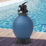 vidaXL Filtru Nisip Piscina 460mm, 9m&sup3;/h, 6 Poziții, Albastru - Compatibil Pompe 1CP, Furtun 32/38mm