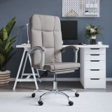 Fotoliu de birou rabatabil, gri taupe, textil