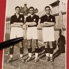 Foto (veche)fotbal-Tripleta fratilor VILCOV-VENUS BUCURESTI(pe spate Autografe)