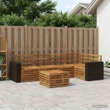 Cumpara ieftin Set de canapele de exterior 6 buc. 5-Locuri natural