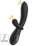 Vibrator G-Spot cu 5 Moduri Electrostimulare, 10 Moduri Vibratii, Silicon, USB, Negru, 20 cm