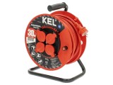 Prelungitor alimentare KEL 3x2,5mm&sup2; 4 prize bobinat roșu