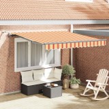 Marchiză retractabilă automată cu LED galben și portocalie 300x250 cm