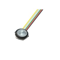 Buton negru self reset, RGB, 3-6V, 22mm