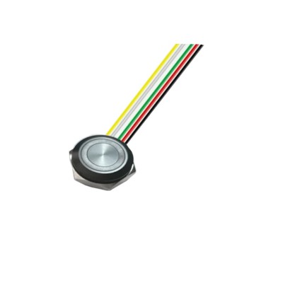 Buton negru self reset, RGB, 3-6V, 22mm foto
