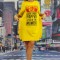 P771RR-9 Tricou lung oversize cu text imprimat