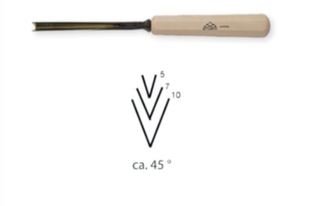 Daltă Dreaptă Profilată tip V 45&deg; Stubai profil 47 , Taietura lamei 5 mm