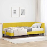 vidaXL Cadru de pat colțar cu saltea Galben 90 x 190 cm Catifea