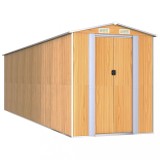 Cumpara ieftin Sopron de gradina, maro deschis, 192x689x223 cm, otel zincat