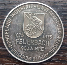 (A162) MEDALIE DIN ARGINT GERMANA - 900 JAHRE FEUERBACH , 25 GR., PURITATE 1000 foto