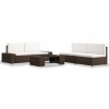 Gossi set mobilier de gradina, 5 piese, maro, poliratan