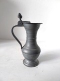 Ulcior vintage german din cositor, cu capac, ștanțat pe fund, 14cm inaltime