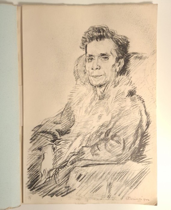 Jean Al. Steriadi - litografie Luchian si album, semnat olograf, 1942