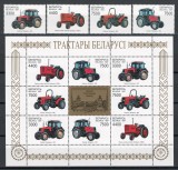 Belarus 1997 Mi 242/45 + klb MNH - Tractoare din Belarus