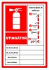 Semn pentru stingator cu instructiuni de utilizare