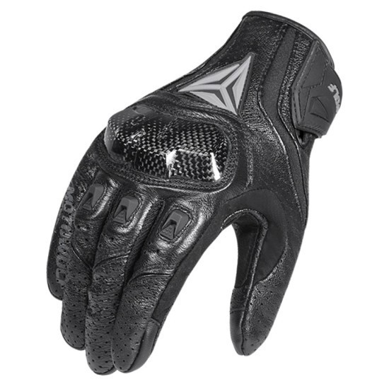 Manusi moto/atv/bicicleta piele MotoWolf, protectie carbon, touchscreen, Airmatic, Negru