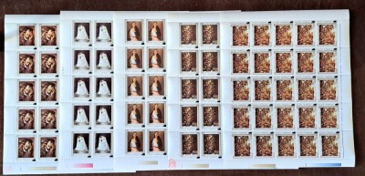 TIMBRE ROMANIA LP1511/2000 Tablouri &amp;icirc;mpușcate -supratipar- Set 5 coli -MNH foto