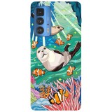 Husa compatibila cu Motorola G20 model Planet ocean, Silicon, TPU, Viceversa, Transparent, Carcasa