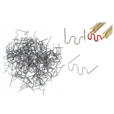 Set 100 capse pentru pistol sudura plastic, tip RS28, otel inoxidabil, grosime 0.8 mm, ideale pentru reparatii rapide si rezistente, argintii