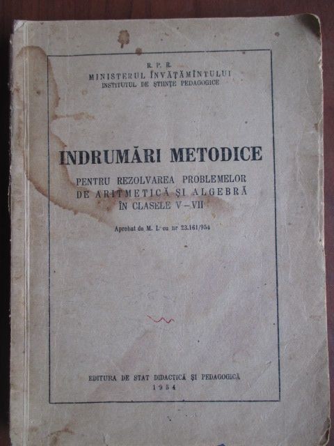 Indrumari metodice pentru rezolvarea problemelor de aritmetica si algebra in clasele V-VII