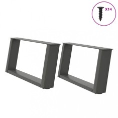 vidaXL Picioare pentru măsuță de cafea &icirc;n formă de U, 2 buc., antracit, 70x(30-31) cm, oțel 4012754