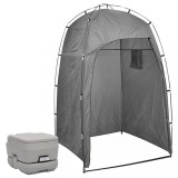 Cumpara ieftin Toaletă portabilă de camping cu cort, 10+10 L