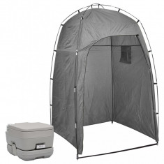 vidaXL Toaleta portabila pentru camping, cu cort, 10+10 L foto