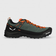 Salewa pantofi Wildfire Canvas barbati, culoarea verde