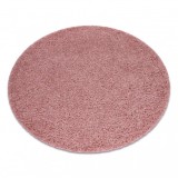 Covor SOFFI cerc shaggy 5cm roz, cerc 100 cm, Rotund, Polipropilena